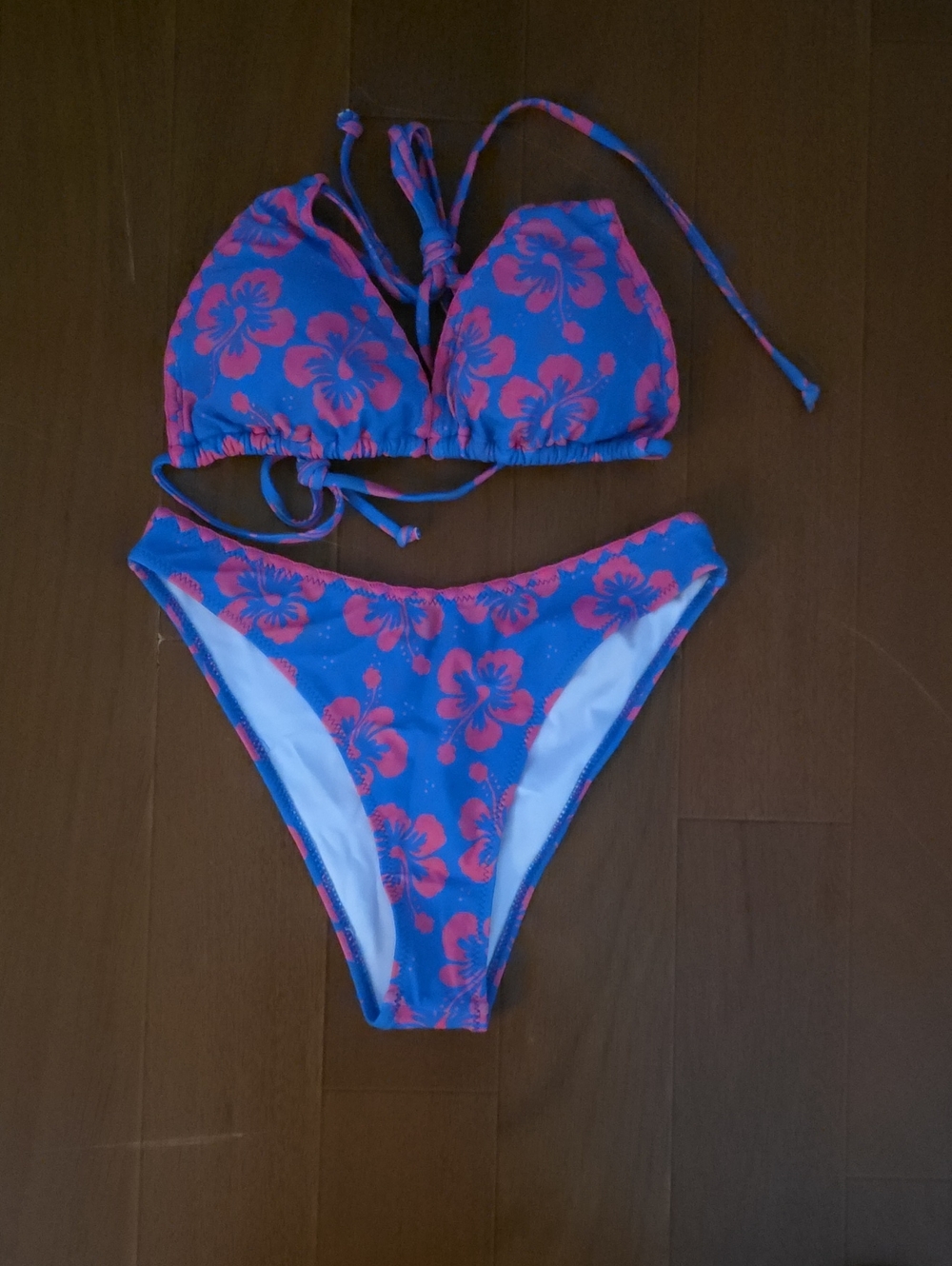 Blue & Pink Floral Bikini Set